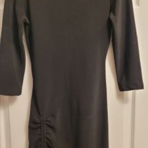 Zara Classic Black Mini Tied/Ruched Dress - EUC - Picture 6 of 8